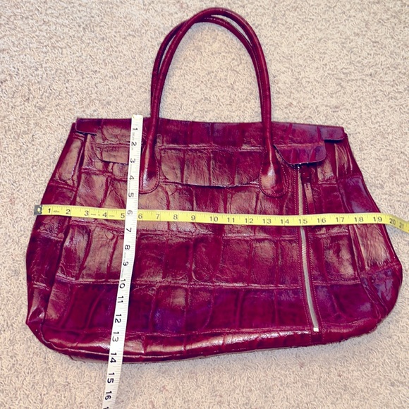 KATE♥️LANDRY LEATHER Tote Bag EXCELLENT Condition!⭐️Deep Maroon/Burgundy♥️ - Picture 10 of 13